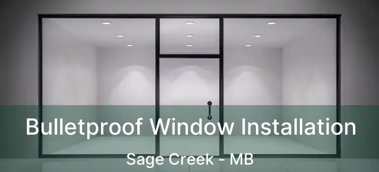  Bulletproof Window Installation Sage Creek - MB