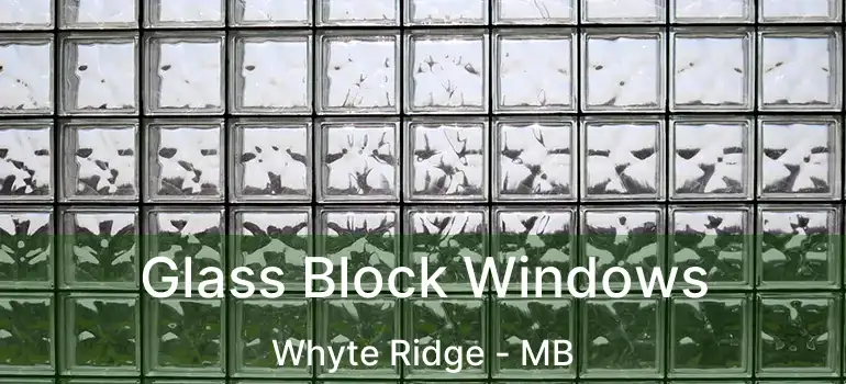  Glass Block Windows Whyte Ridge - MB