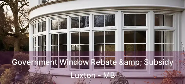  Government Window Rebate & Subsidy Luxton - MB