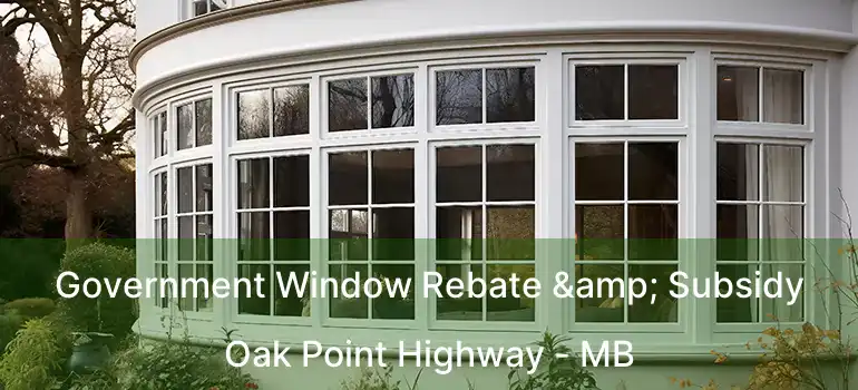  Government Window Rebate & Subsidy Oak Point Highway - MB