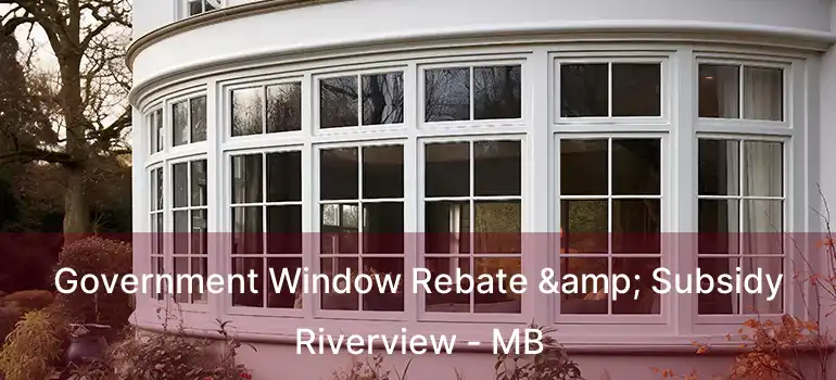  Government Window Rebate & Subsidy Riverview - MB