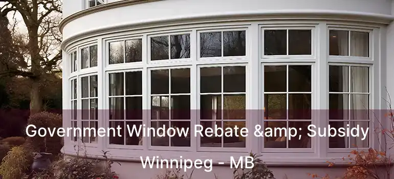 Government Window Rebate & Subsidy Winnipeg - MB