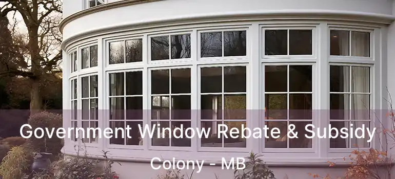  Government Window Rebate & Subsidy Colony - MB