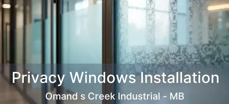  Privacy Windows Installation Omand s Creek Industrial - MB
