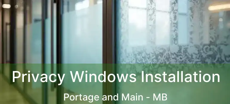  Privacy Windows Installation Portage and Main - MB