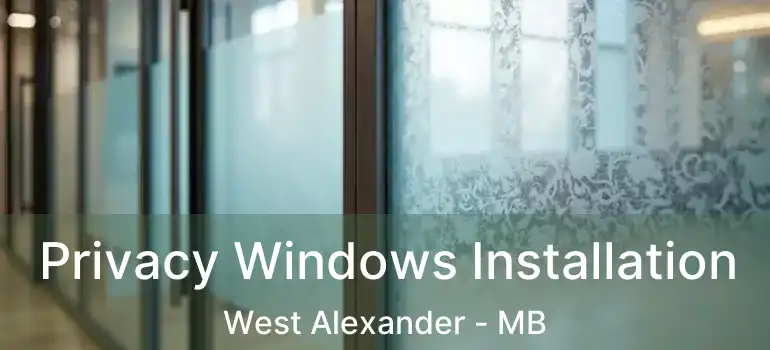  Privacy Windows Installation West Alexander - MB