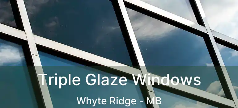  Triple Glaze Windows Whyte Ridge - MB