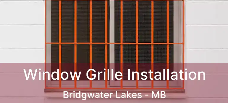  Window Grille Installation Bridgwater Lakes - MB