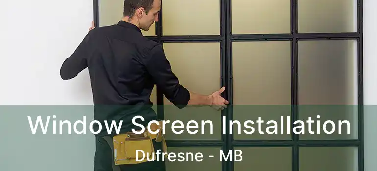  Window Screen Installation Dufresne - MB